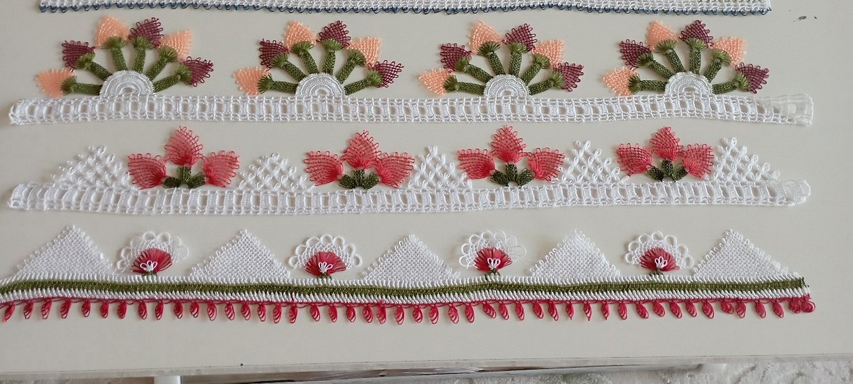 El İşi Nakışlı Çeşitli Dantel Şeritler - Görsel 3