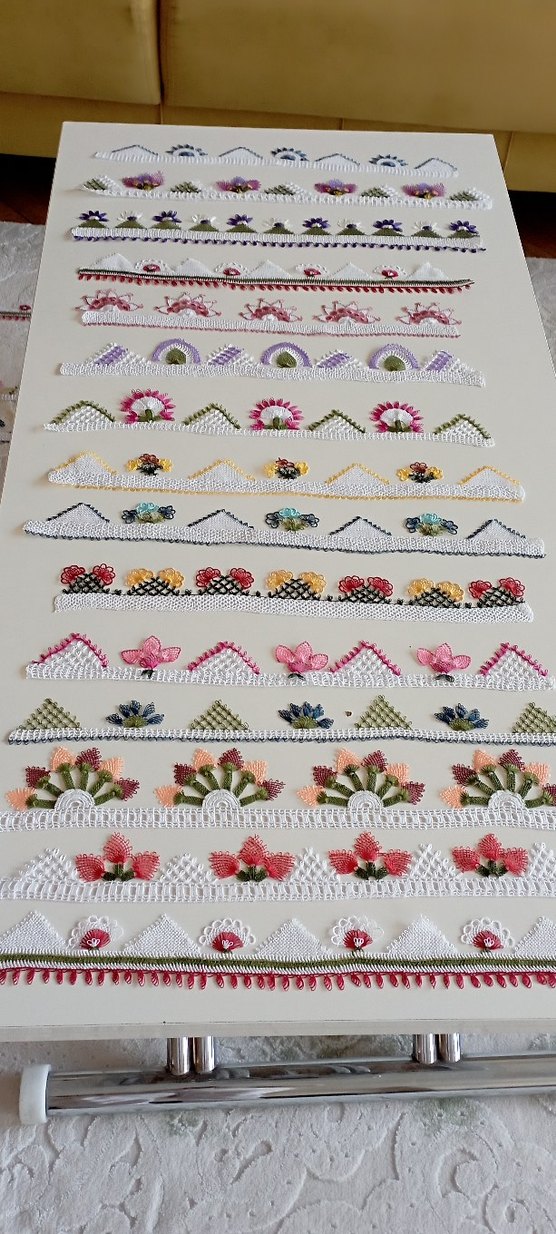 El İşi Nakışlı Çeşitli Dantel Şeritler - Görsel 2