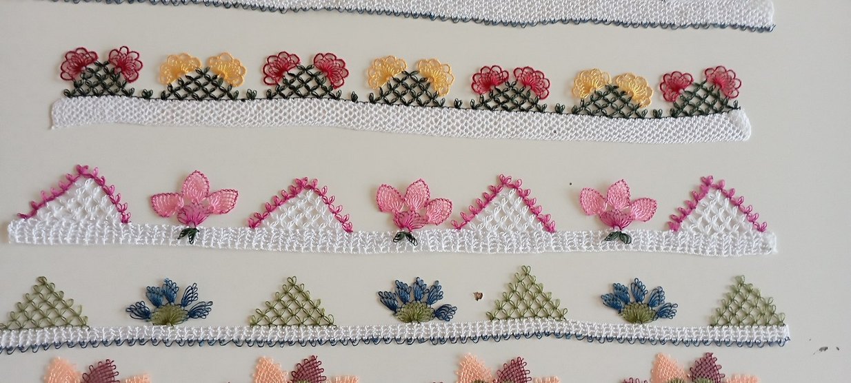 El İşi Nakışlı Çeşitli Dantel Şeritler - Görsel 4