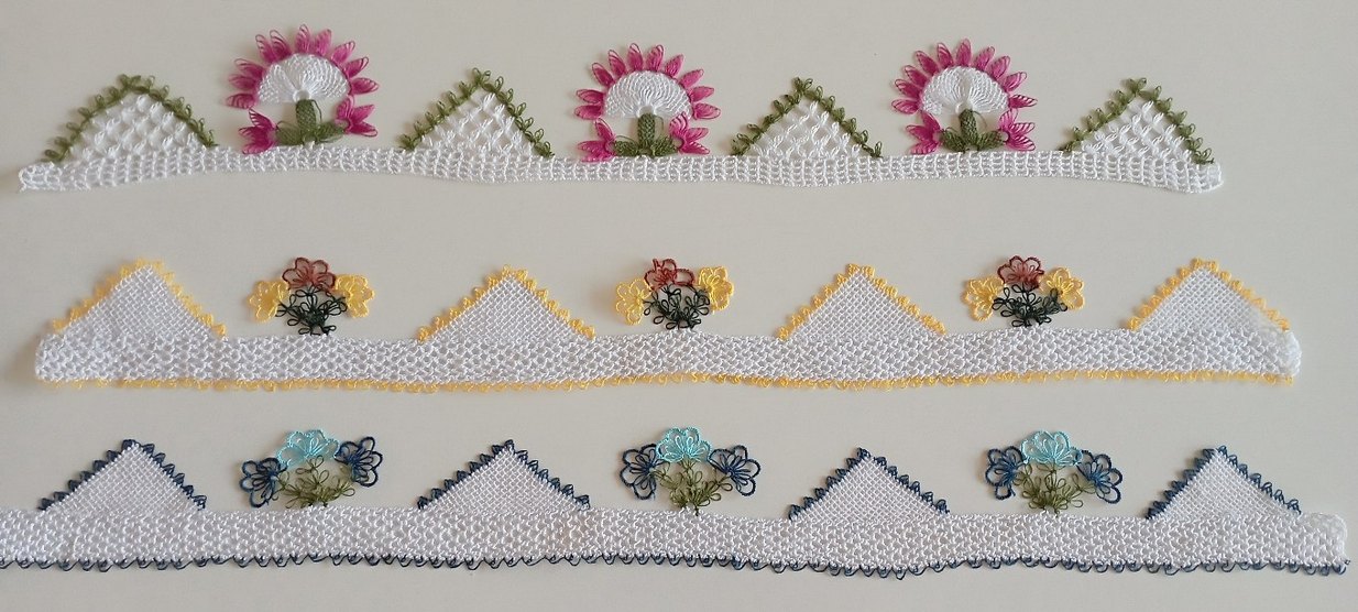 El İşi Nakışlı Çeşitli Dantel Şeritler - Görsel 5