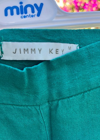 m Beden Jimmy Key %100 Ham Keten Midi Bol Kesim Kadın Pantolon