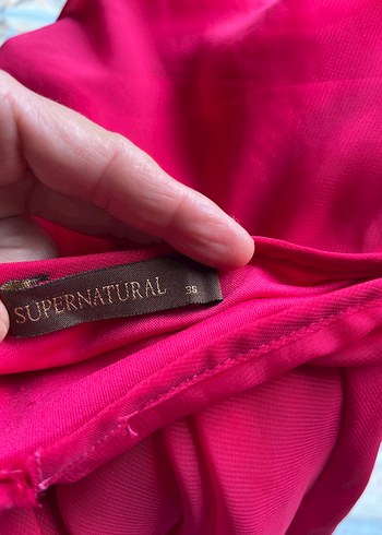 Pembe Tek Omuz Şifon Elbise - Görsel 9