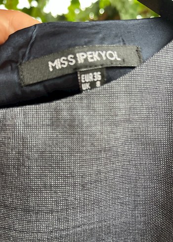 İPEKYOL Lacivert Kemerli Midi Elbise - Görsel 5