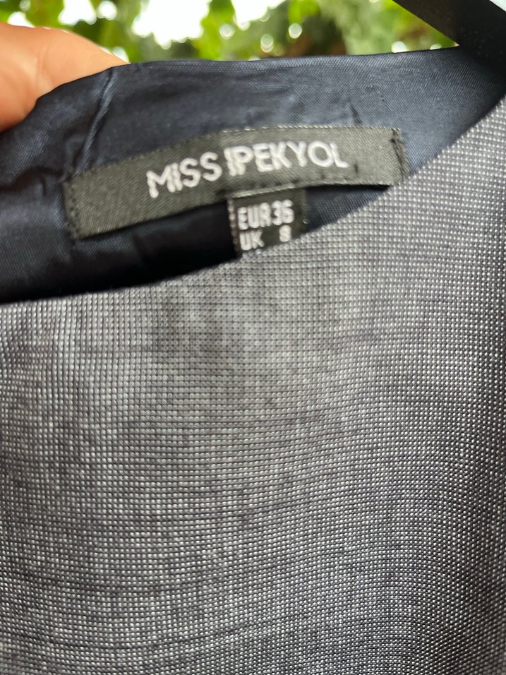 İPEKYOL Lacivert Kemerli Midi Elbise - Görsel 5