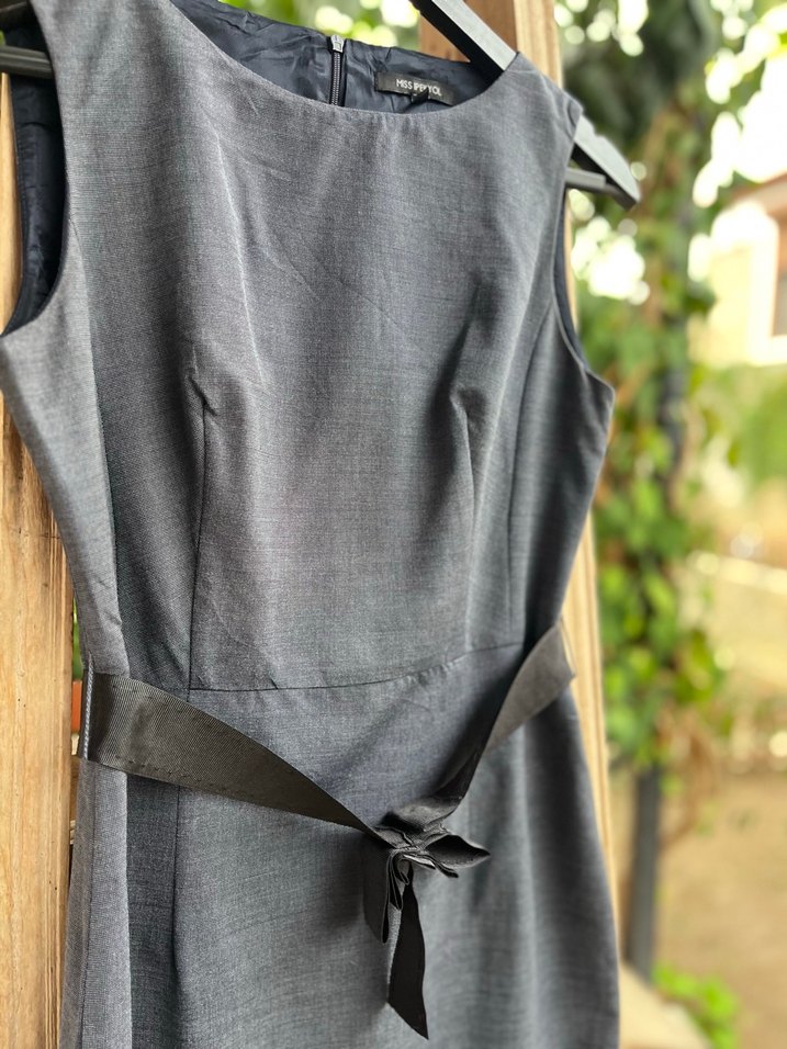 İPEKYOL Lacivert Kemerli Midi Elbise - Görsel 3