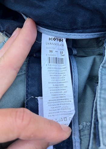 l/xl Beden KOTON Yeşil Renkli Pamuklu Erkek Pantolon