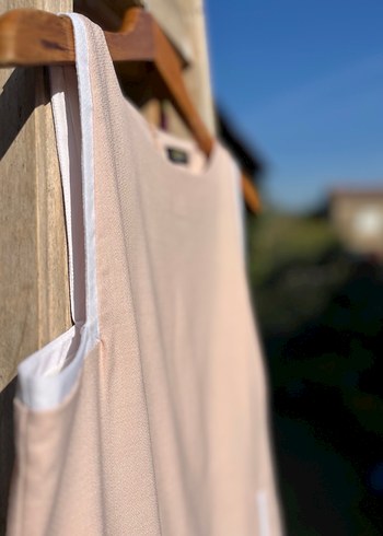 FABRİKA Pudra Midi Kolsuz Şık Elbise - Görsel 5