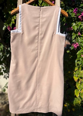 FABRİKA Pudra Midi Kolsuz Şık Elbise - Görsel 4