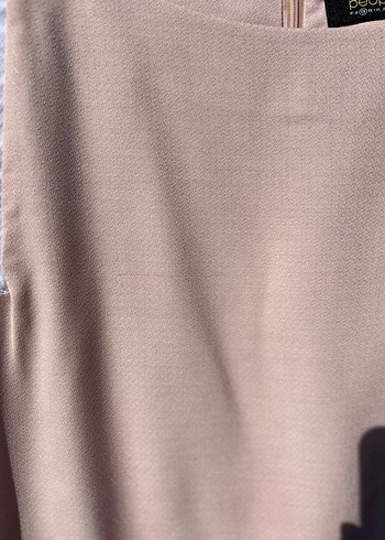 FABRİKA Pudra Midi Kolsuz Şık Elbise - Görsel 11