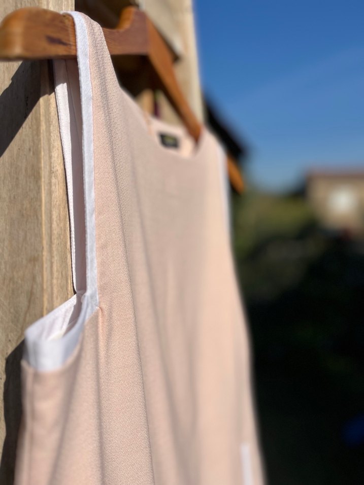 FABRİKA Pudra Midi Kolsuz Şık Elbise - Görsel 5