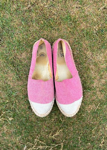 Pembe Kadın Hasır Ayakkabı Espadril - Görsel 5