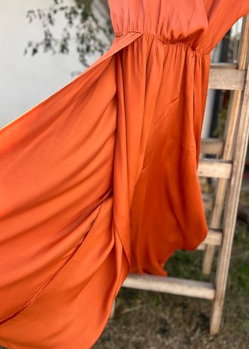 Jimmy Key Turuncu V Yakalı Uzun Bohem Tulum - Görsel 5