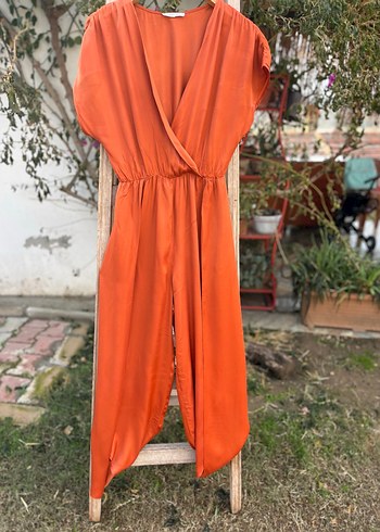 Jimmy Key Turuncu V Yakalı Uzun Bohem Tulum - Görsel 6