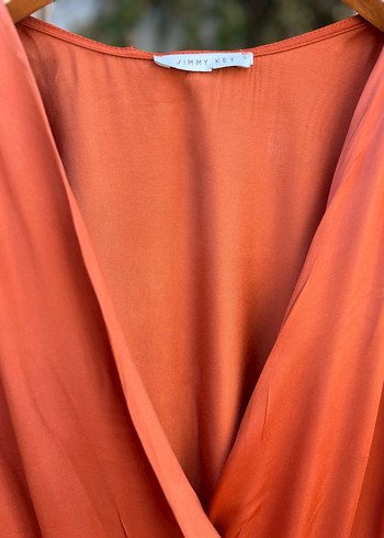 Jimmy Key Turuncu V Yakalı Uzun Bohem Tulum - Görsel 3