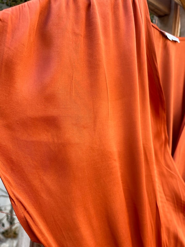 Jimmy Key Turuncu V Yakalı Uzun Bohem Tulum - Görsel 4