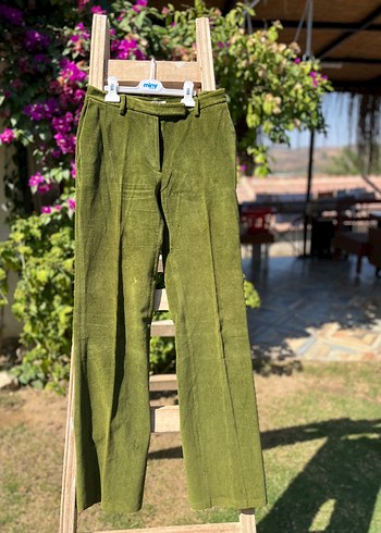 Fabrika Altınyıldız Yeşil Kadife Kadın Pantolon