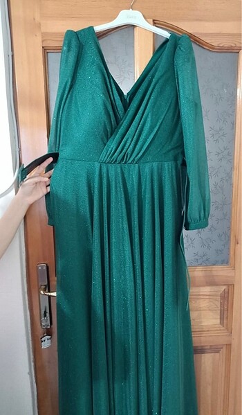 46 Beden yeşil Renk Elbise