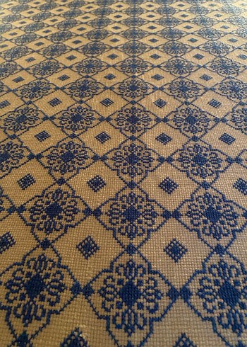 Vintage İşlemeli Lacivert Yatak Örtüsü - Görsel 4