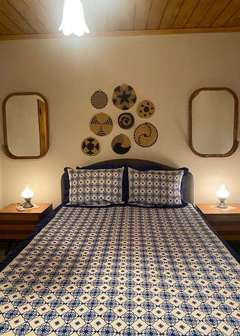 Vintage İşlemeli Lacivert Yatak Örtüsü - Görsel 6