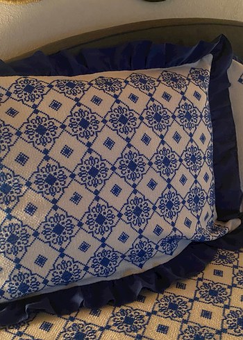 Vintage İşlemeli Lacivert Yatak Örtüsü - Görsel 5