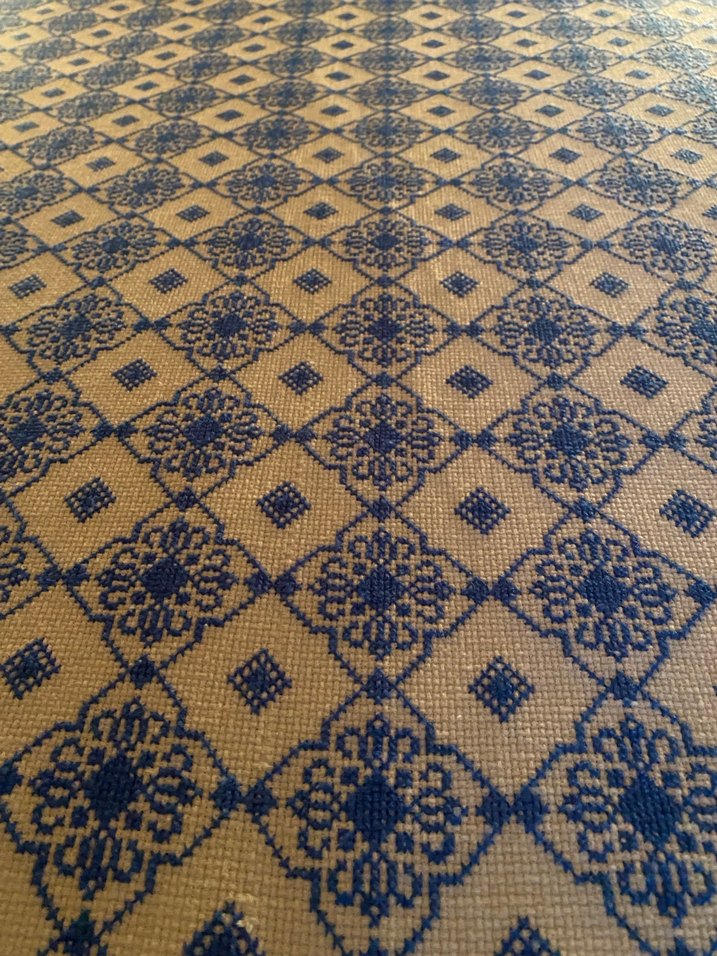 Vintage İşlemeli Lacivert Yatak Örtüsü - Görsel 4