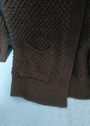 Kadın Siyah İnce Örgü Uzun Kollu hırka - Görsel 4