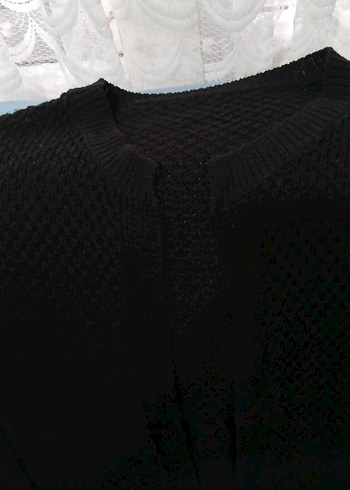 Kadın Siyah İnce Örgü Uzun Kollu hırka - Görsel 2