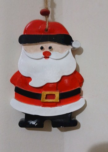 Renkli Ahşap Noel Baba Süsü - Görsel 2
