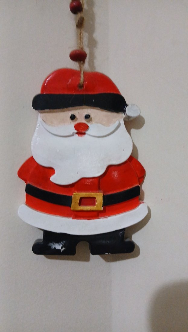 Renkli Ahşap Noel Baba Süsü - Görsel 2