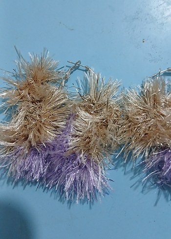 Renkli Püsküllü Mini Bohem Küpeler - Görsel 2