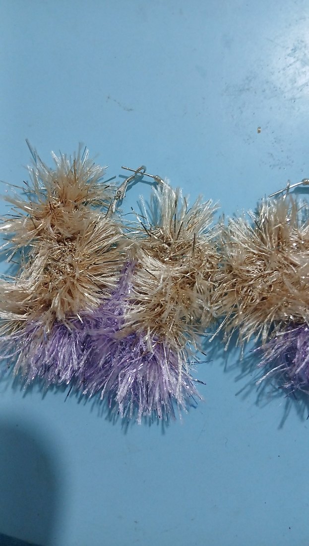 Renkli Püsküllü Mini Bohem Küpeler - Görsel 2