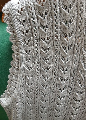 Beyaz V Yaka Örgü Kadın Yelek - Görsel 4