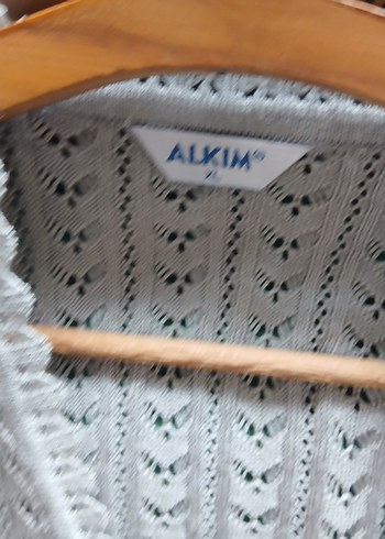 Beyaz V Yaka Örgü Kadın Yelek - Görsel 3