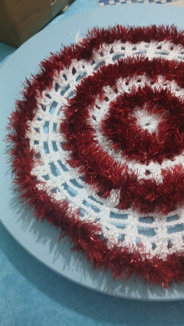 Beyaz ve kırmızı bohem el örgüsü lif - Görsel 3