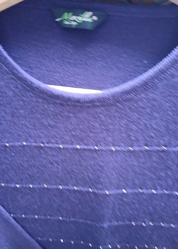 Parlak Lacivert Kadın uzun Kollu Triko - Görsel 3