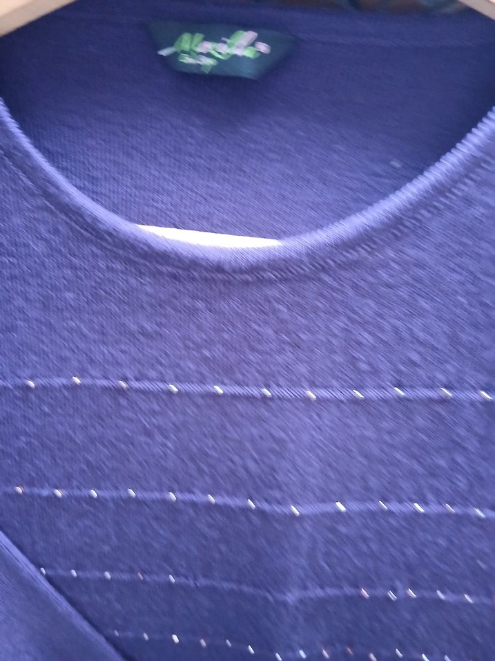 Parlak Lacivert Kadın uzun Kollu Triko - Görsel 3