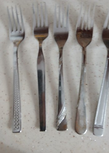 Bej Gri Metal Çatal Seti - Görsel 2