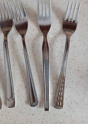 Bej Gri Metal Çatal Seti - Görsel 3