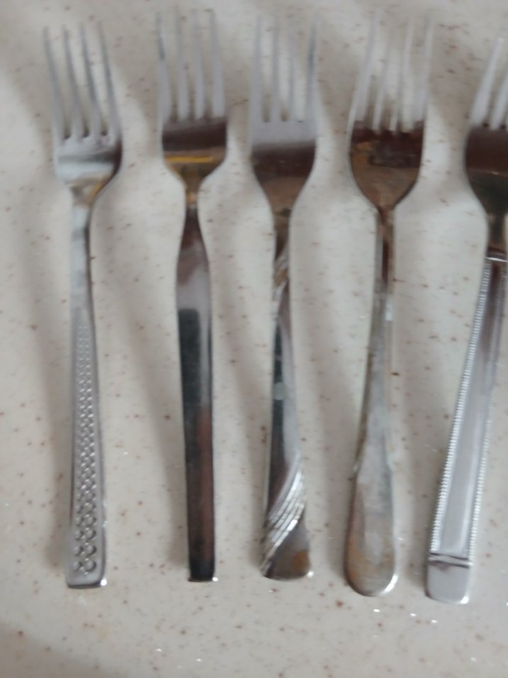 Bej Gri Metal Çatal Seti - Görsel 2