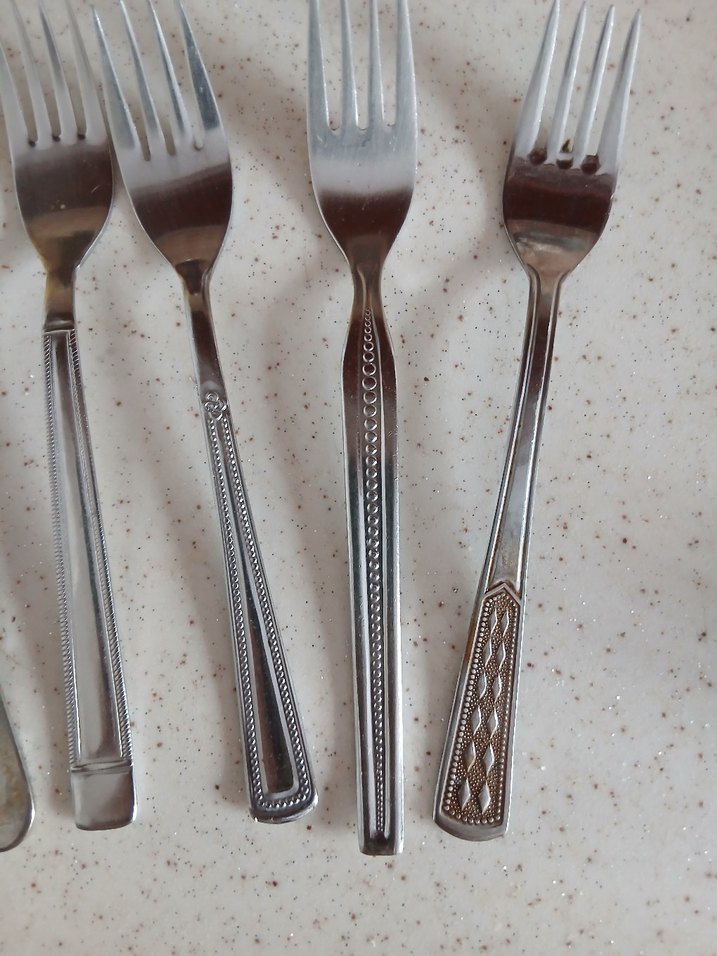 Bej Gri Metal Çatal Seti - Görsel 3