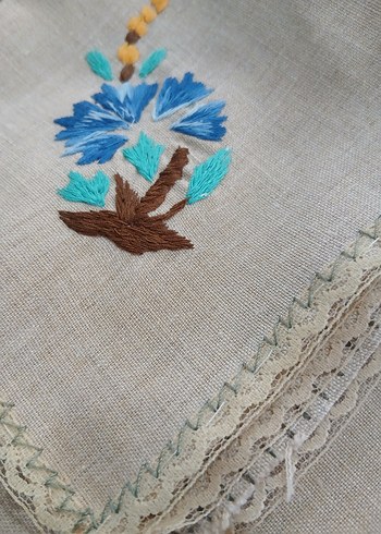 Mavi Nakışlı Bohem salon Örtüsü - Görsel 3