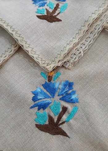 Mavi Nakışlı Bohem salon Örtüsü - Görsel 5