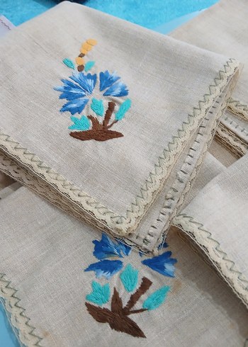 Mavi Nakışlı Bohem salon Örtüsü - Görsel 4