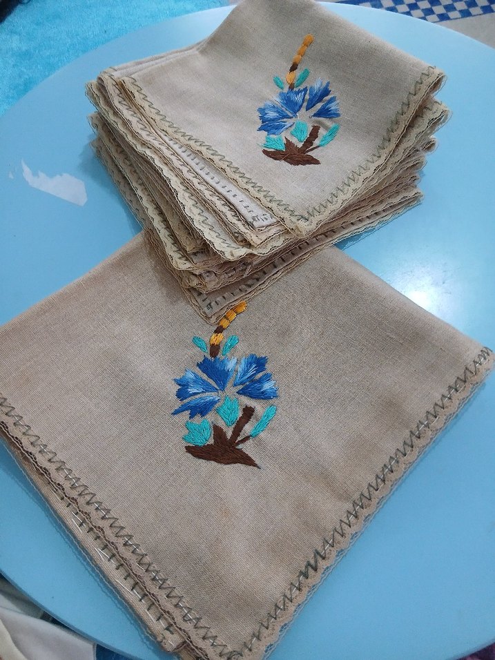 Mavi Nakışlı Bohem salon Örtüsü - Görsel 2