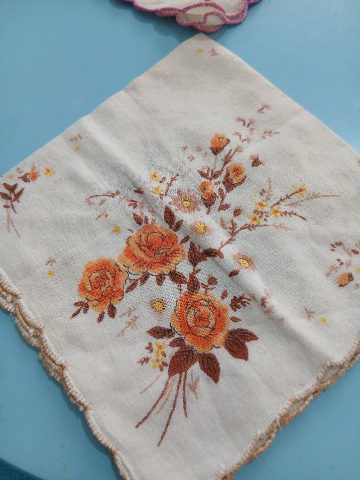 Nakışlı  ve baskılı Vintage kadın Mendili - Görsel 2