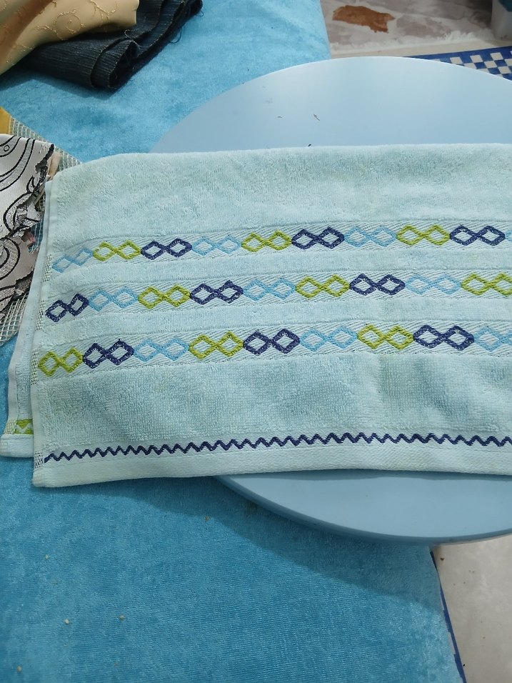 Nakışlı Pastel Mavi  büyük hidrofil Havlu - Görsel 3