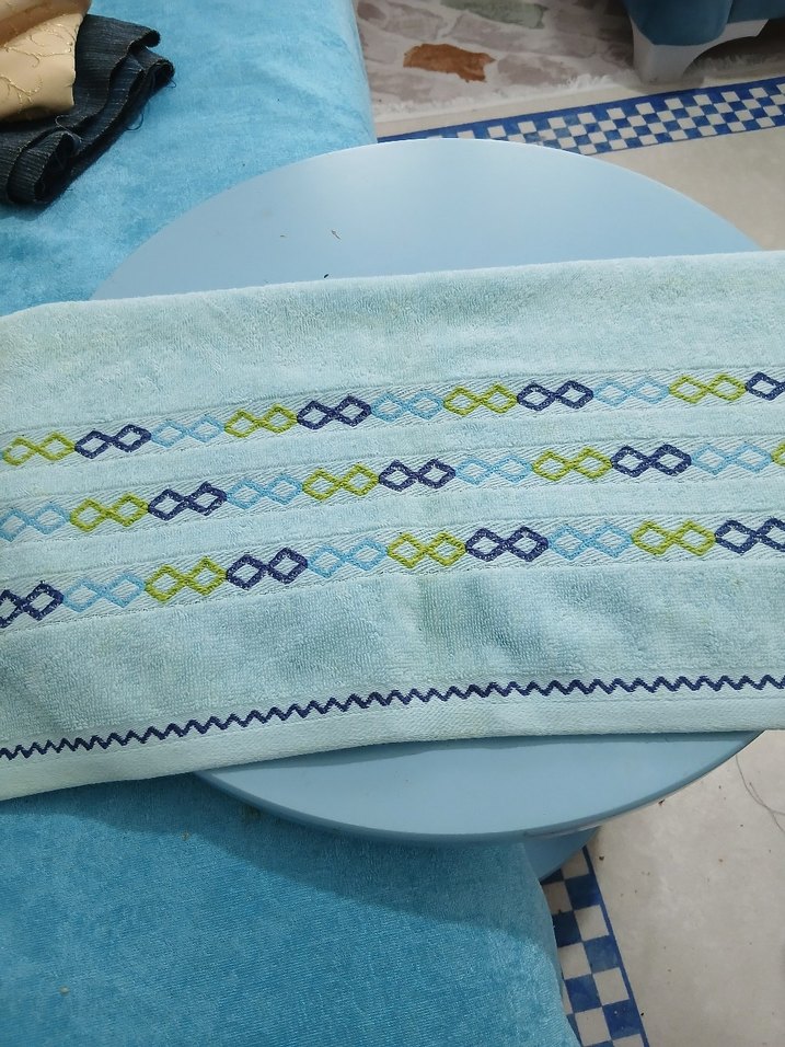 Nakışlı Pastel Mavi  büyük hidrofil Havlu - Görsel 2