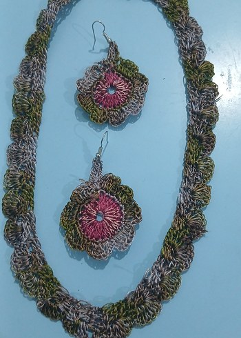 Renkli Bohem Uzun Zincir Detaylı Kolye Seti - Görsel 3