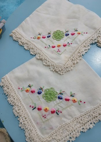 Nakışlı Bohem Beyaz büfe Örtüsü - Görsel 2