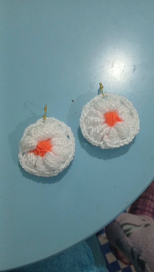 Beyaz Örgü Mini Bohem Küpeler - Görsel 2